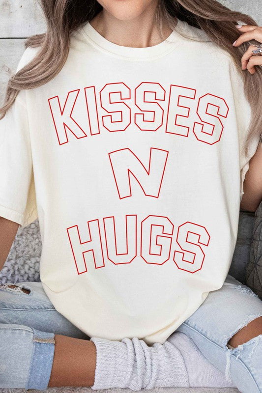 Kisses And Hugs Valentines Graphic Tee - Minihomy