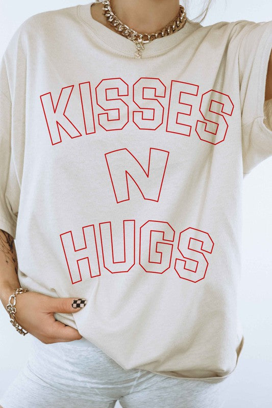 Kisses And Hugs Valentines Graphic Tee - Minihomy