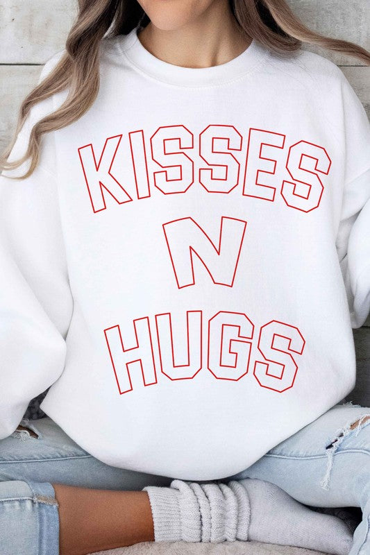 Kisses And Hugs Valentines Graphic Sweatshirt