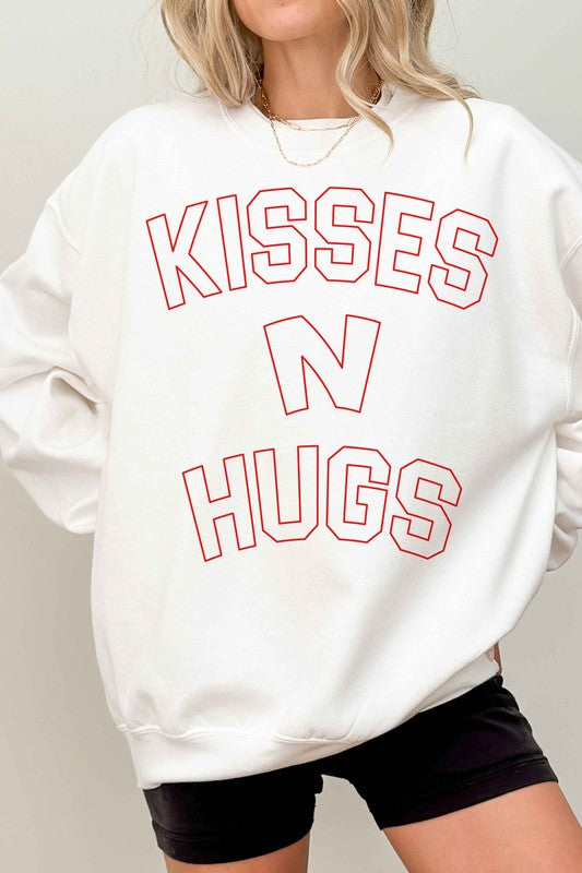 Kisses And Hugs Valentines Oversized Sweatshirt