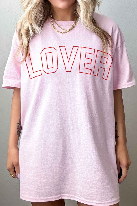 Lover Valentines Oversized Graphic Tee - Minihomy