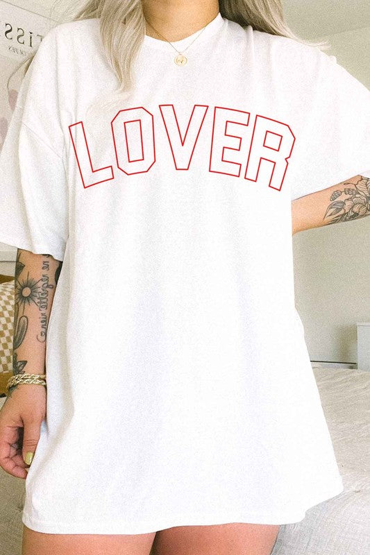 Lover Valentines Oversized Graphic Tee - Minihomy