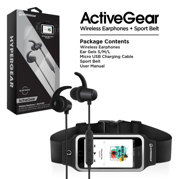 HyperGear ActiveGear Wireless Earphones & Belt - Minihomy