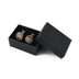 French Black Glue Drop Round Electroplated Gold Cufflinks - Minihomy