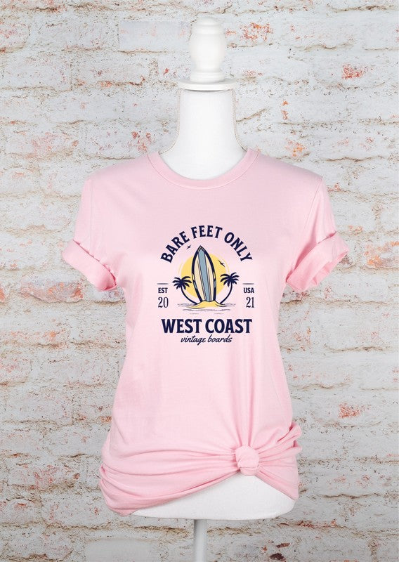 Bare Feet Only West Coast Vintage Boards Graphic Tee - Minihomy