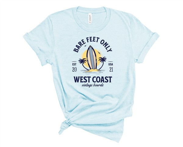 Bare Feet Only West Coast Vintage Boards Graphic Tee - Minihomy