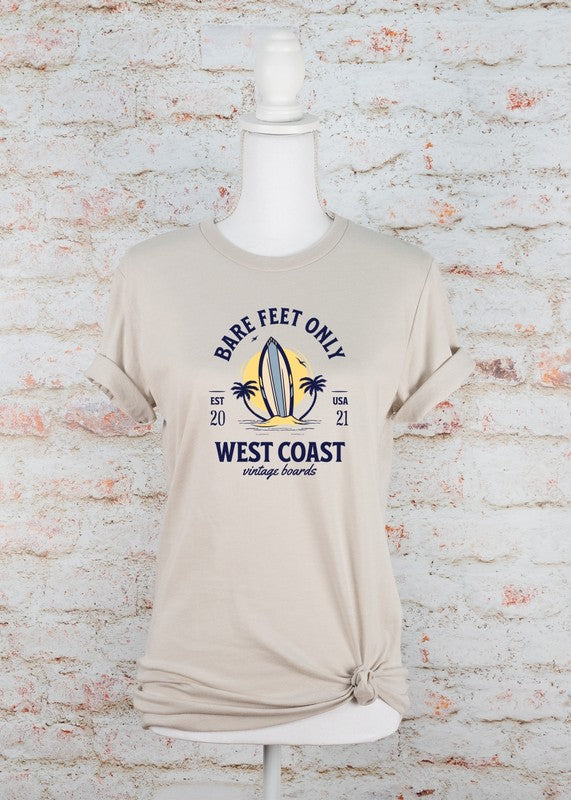 Bare Feet Only West Coast Vintage Boards Graphic Tee - Minihomy