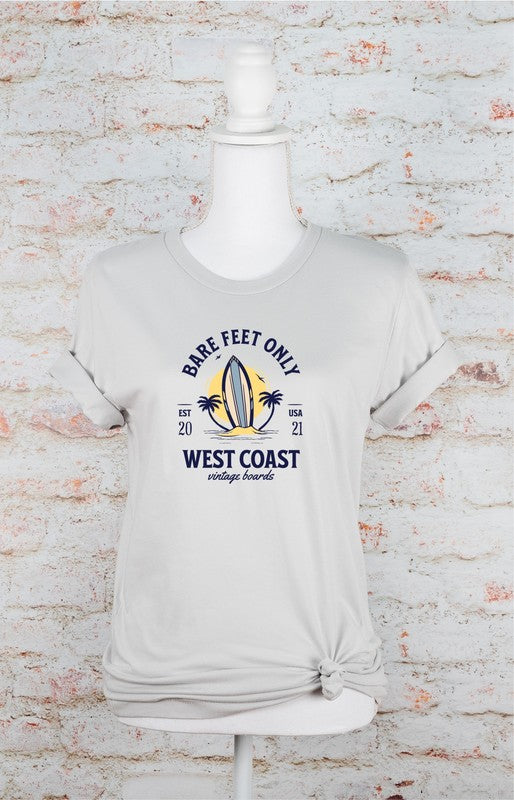 Bare Feet Only West Coast Vintage Boards Graphic Tee - Minihomy