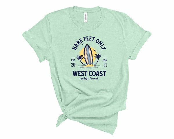 Bare Feet Only West Coast Vintage Boards Graphic Tee - Minihomy