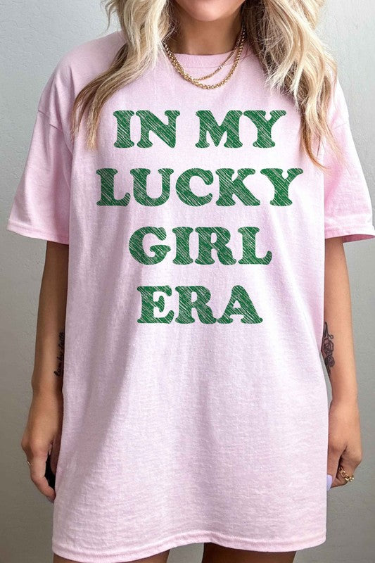 In My Lucky Girl Era Patrick Oversized Graphic Tee - Minihomy