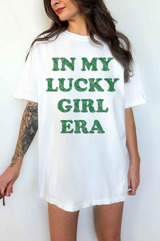 In My Lucky Girl Era Patrick Oversized Graphic Tee - Minihomy