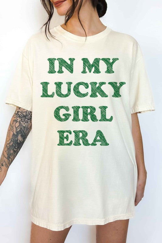 In My Lucky Girl Era Patrick Oversized Graphic Tee - Minihomy