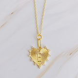 Heart Initial Necklace with Clip Hanging Charm - Minihomy