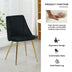 Black Velvet Dining Chairs Set of 4 - Modern, Gold Metal Legs, Home Bedroom Stool - Minihomy