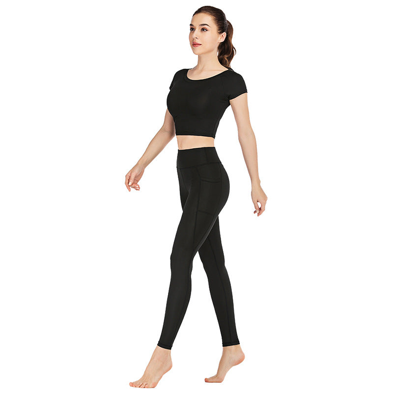 Pocket yoga clothes suit women