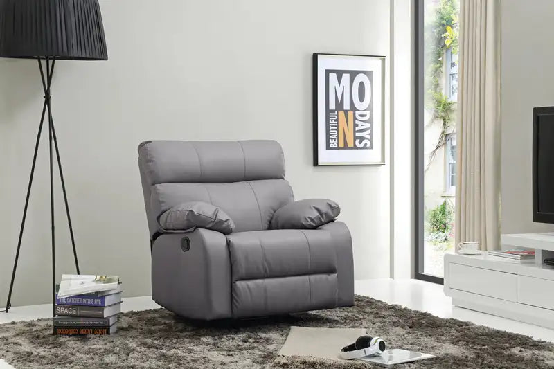 Manny G531-RC Gray Rocker Recliner by Glory Furniture