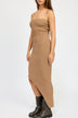 Asymmetrical Ribbed Maxi Tube Dress - Elegant Casual Long Dress - Minihomy