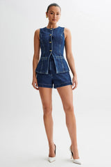 Women's Denim Two Piece Set: Casual & Stylish Outfit