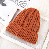 Winter Mohair Women Fleece Knitted Beanie