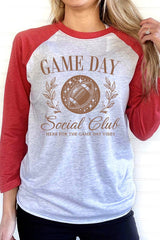 Game Day Social Club Graphic Raglan T-Shirt - Unisex Sports Tee