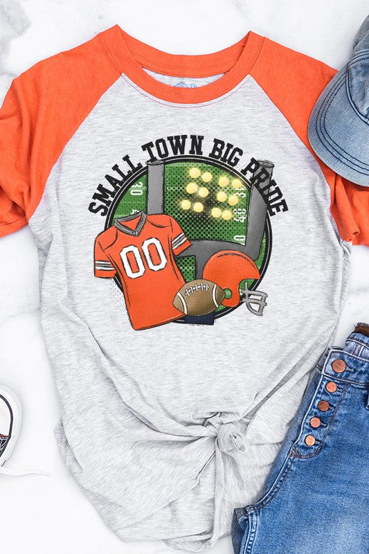 Game Day Orange Jersey Small Town Raglan - Stylish Sports Apparel for Fans