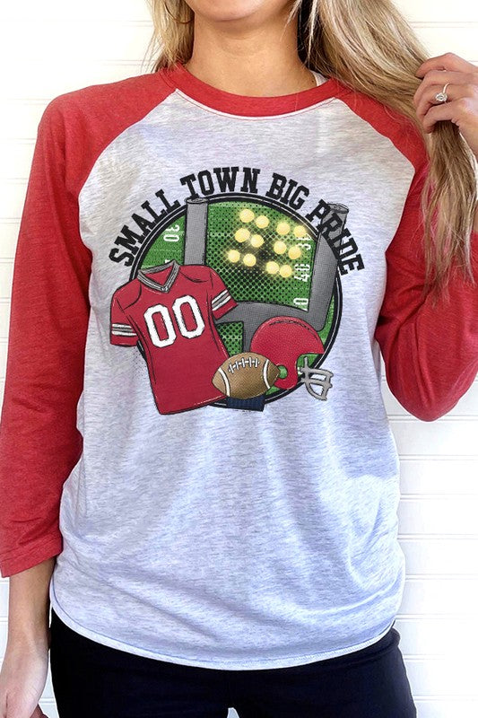 Game Day Red Football Jersey - Small Town Raglan Style