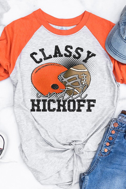 Game Day Orange Classy Raglan Shirt - Stylish Until Kickoff