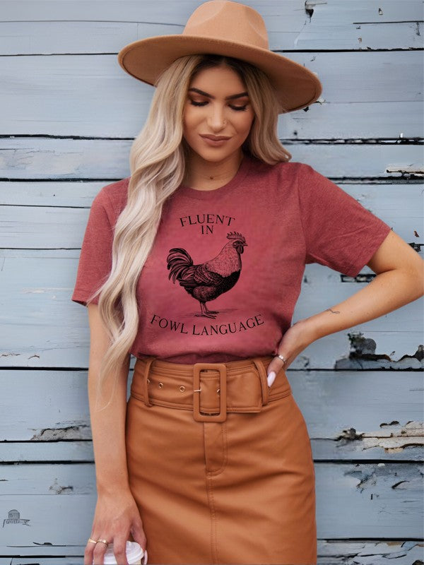 Fluent in Fowl Language Short Sleeve Graphic Tee