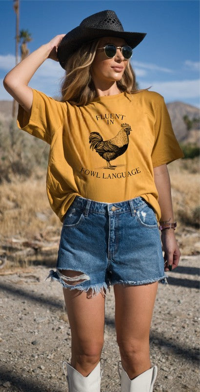 Fluent in Fowl Language Short Sleeve Graphic Tee