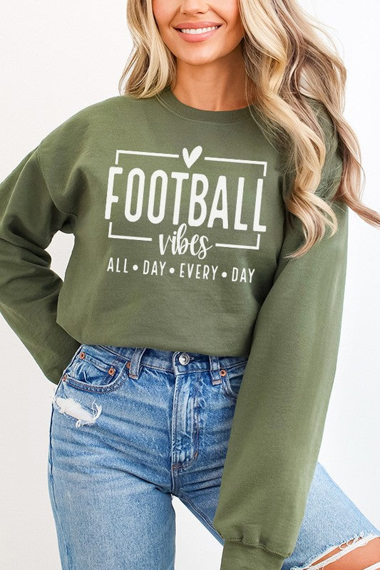 Football Vibes All Day Sweatshirt - Fall Game Day Apparel