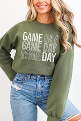 Distressed Fall Football Game Day Stack Sweatshirt