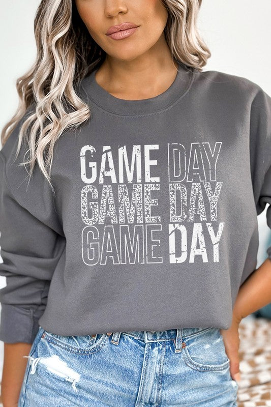 Distressed Fall Football Game Day Stack Sweatshirt