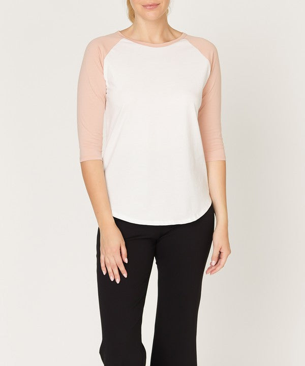 Women's Cotton Jersey Raglan Top - Comfortable & Stylish