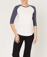 Women's Cotton Jersey Raglan Top - Comfortable & Stylish