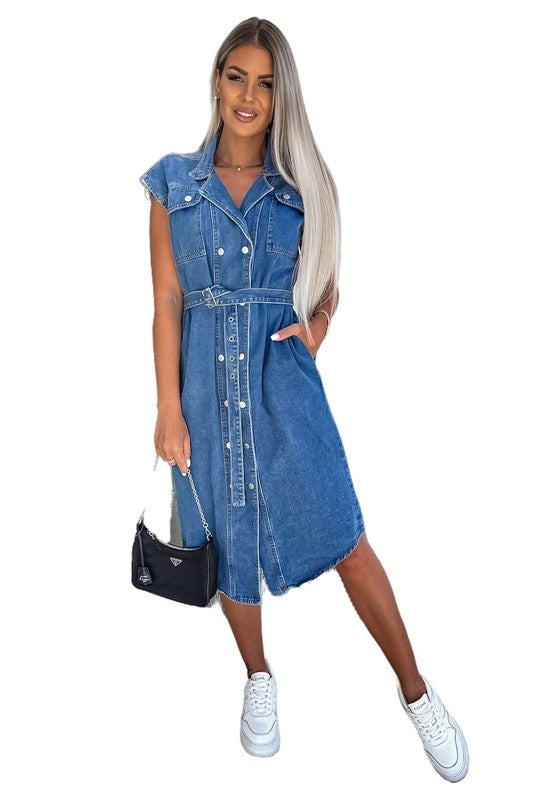 Women's Sexy Denim Vest Dress: Stylish & Casual Outfit