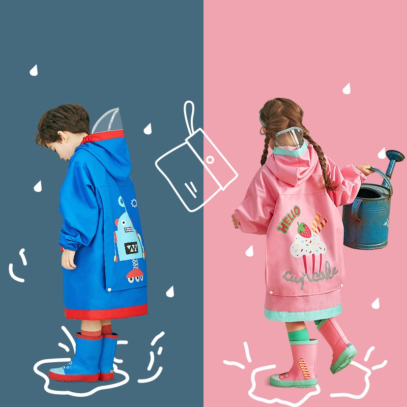 Raincoats for children with large brim