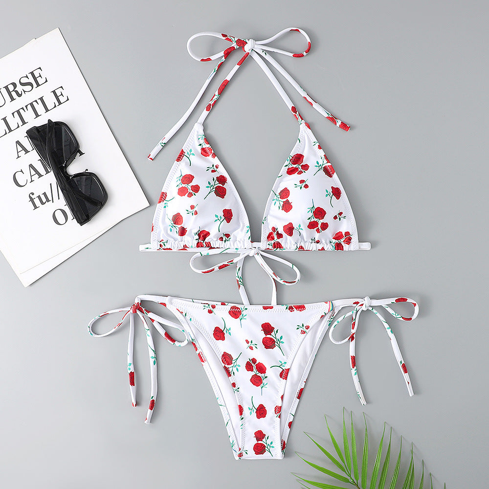 Women's Multicolor Printed Split Swimsuit Bikini: Dive into Style and Fun!