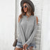 Autumn And Winter Solid Color Strapless Long-sleeved Thick Stitch Top - Minihomy