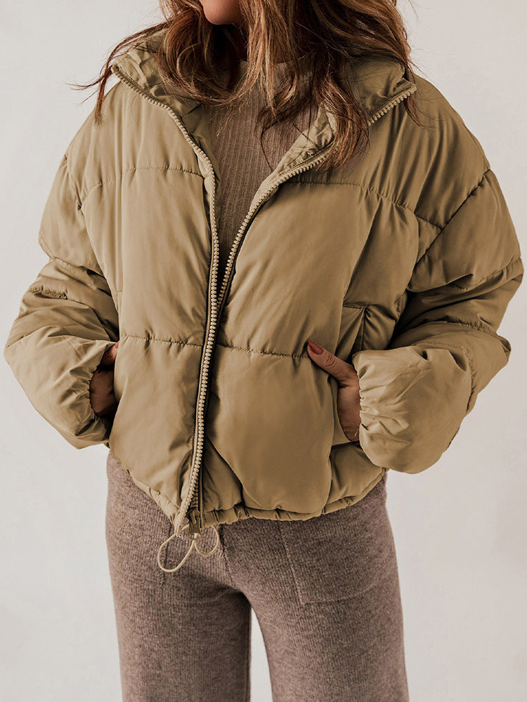 Winter Bread Coat Thickened Warm Leisure Solid Color Stand-up Collar