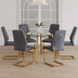 Modern Clear Glass Dining Table Set with Dark Gray PU Leather Chairs - Minihomy