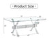 Modern Glass Dining Table with Silver Legs - 79" x 39" x 30" - Home & Office Use - Minihomy