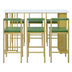 7-Piece Counter Height Dining Set with Upholstered Stools - White & Green - TREXM - Minihomy