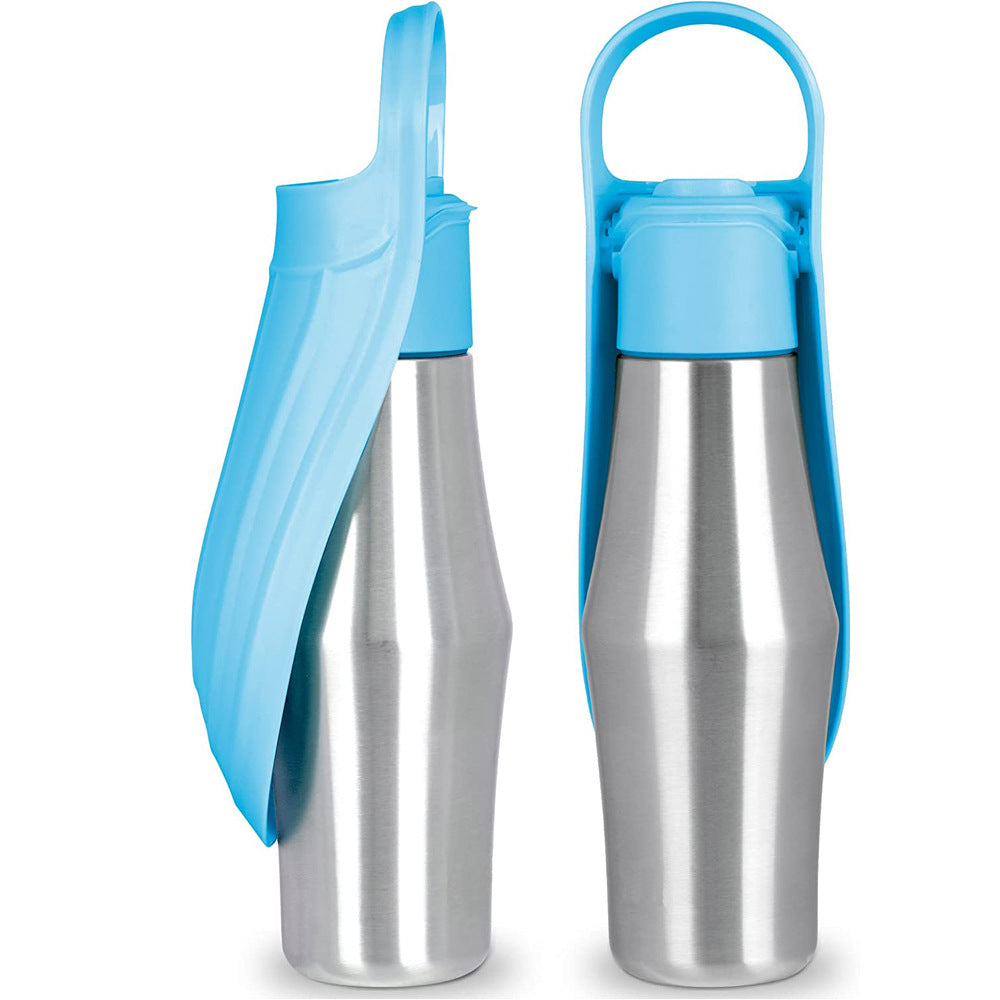 Portable Pet Dog Water Bottle with Soft Silicone Leaf Design