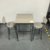 Grey Bar Table Set with 2 Stools, PU Soft Seat & Backrest, 23.62" W x 35.43" H - Minihomy