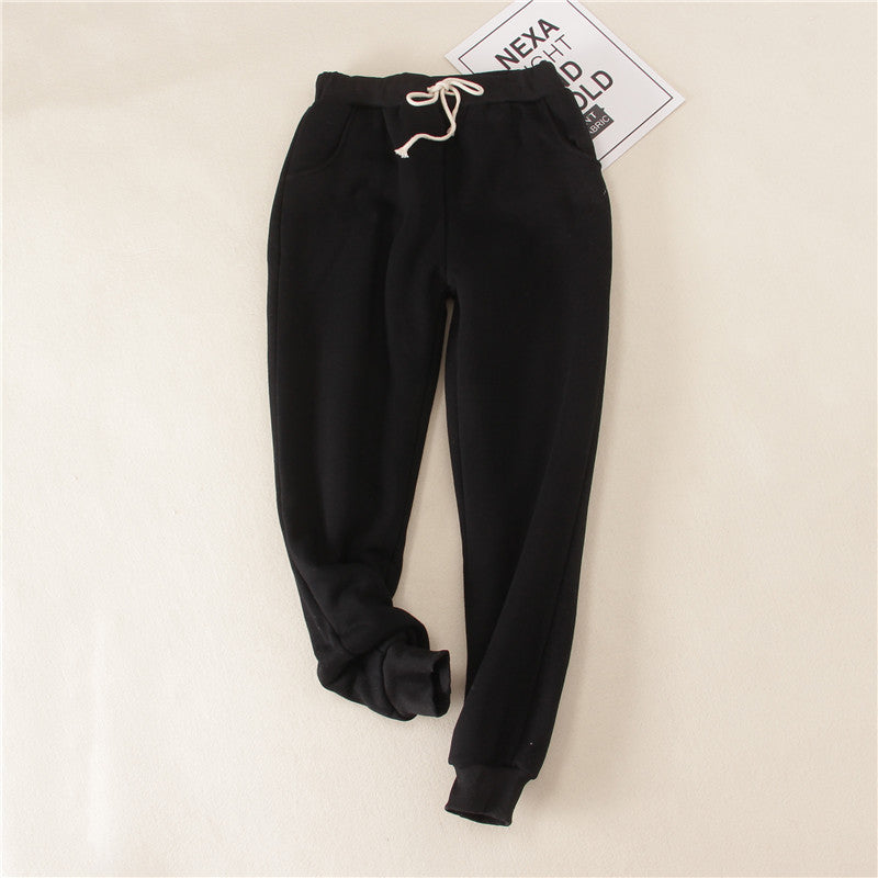 Lambskin Sweatpants Winter Women's Velvet Autumn Loose Thickening Warm Pants