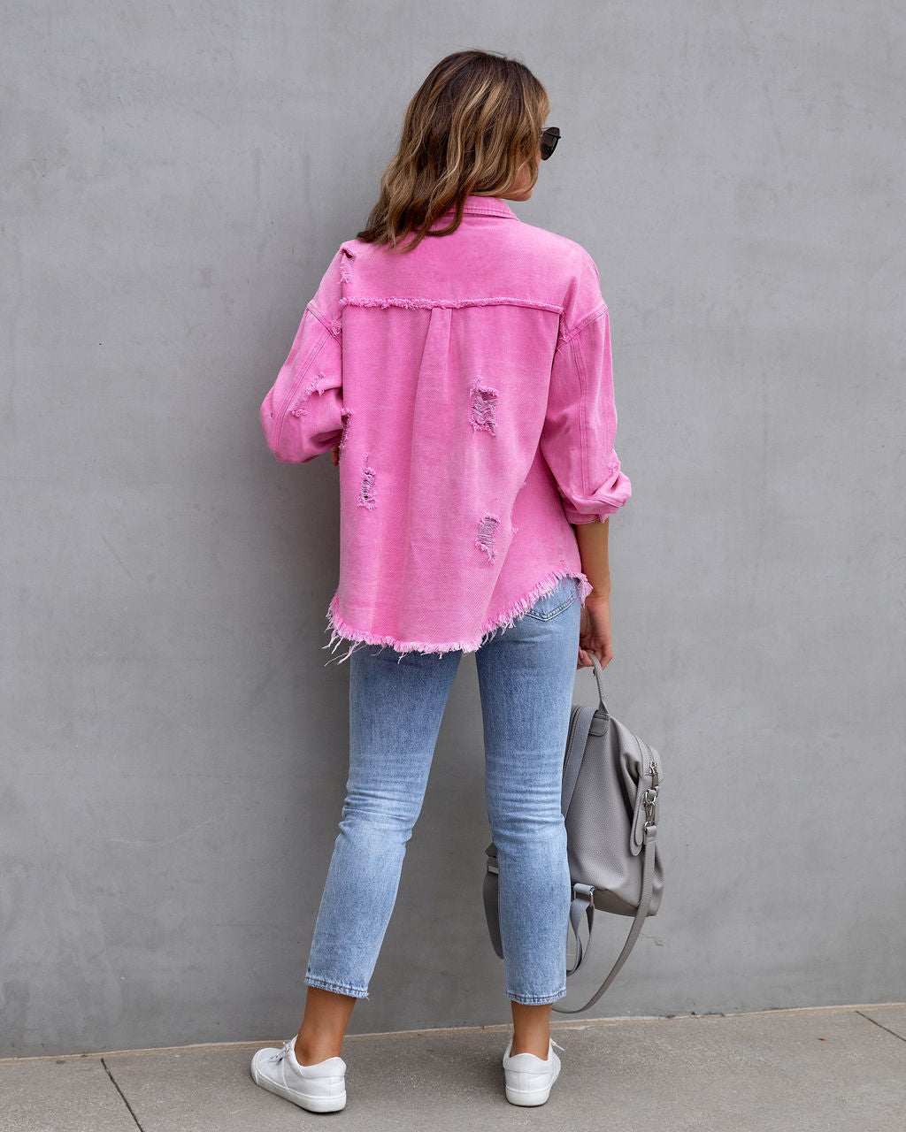 Ripped Shirt Jacket for Women - Perfect for Autumn and Spring