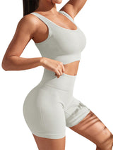 Seamless Yoga Exercise Top Tight Moisture Absorption High Waist Hip Lift Yoga Pants Fitness Suit