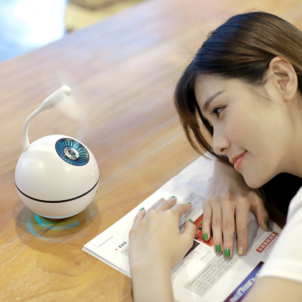 Humidifier Rechargeable Mini Ultrasonic Aroma Diffuser with LED Light Fan - Minihomy