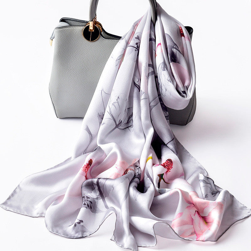 Silk Printed Long Scarf for Women