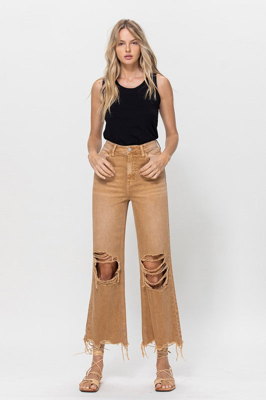 Women's Vintage 90s High Waist Crop Flare Jeans